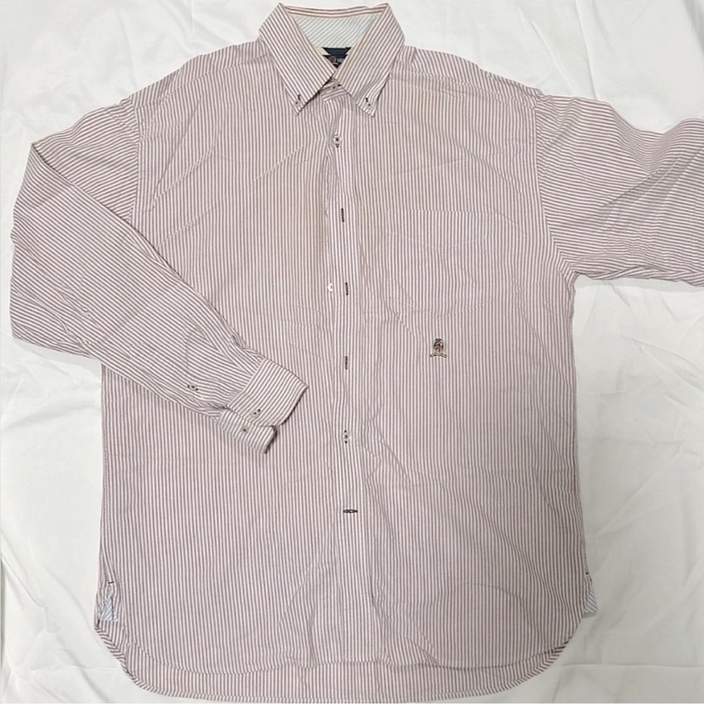 Tommy Hilfiger Mens Striped Oxford Shirt - 100% Cotton